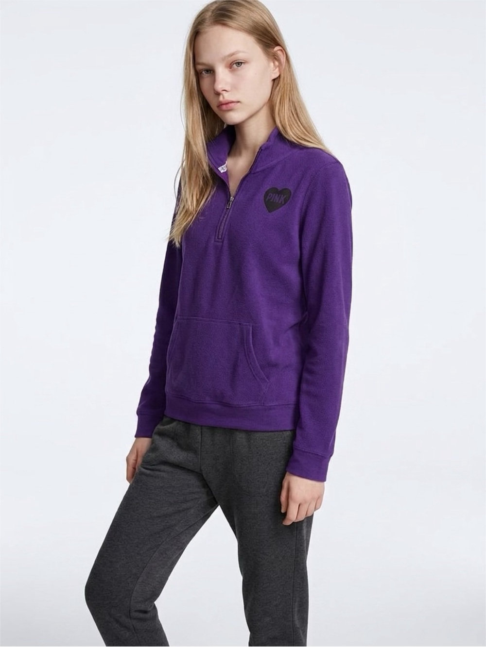 PINK Victoria's Secret Purple Half-Zip Pullover